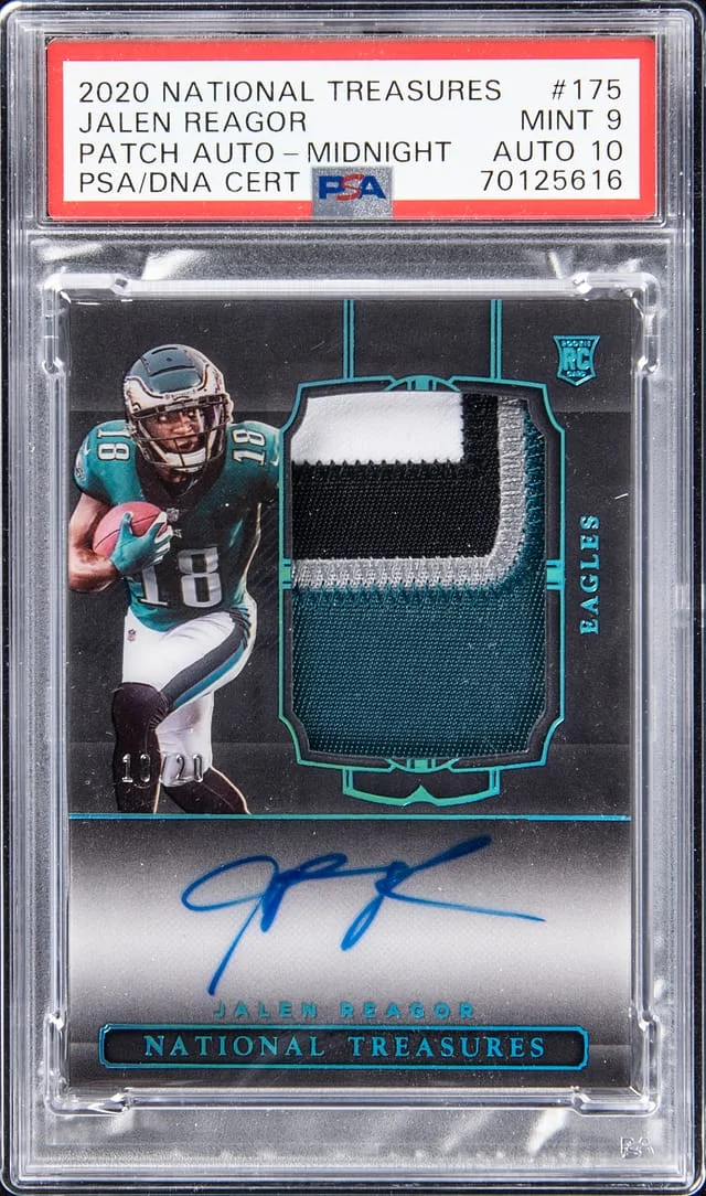 2020 National Treasures Jalen Reagor Patch Autograph - Midnight #175 card image