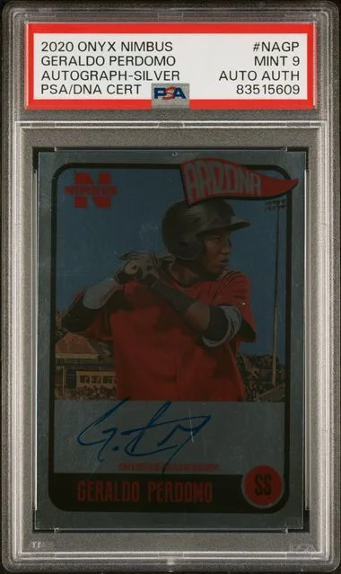 2020 Onyx Nimbus Autographs Silver Geraldo Perdomo #NAGP card image