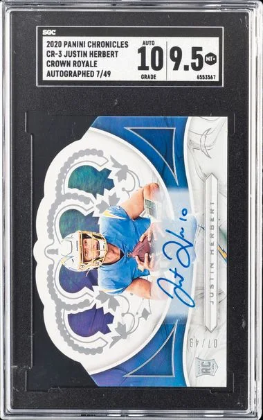 2020 Painini Chronicles Crown Royale Auto Justin Herbert #CR-3 card image