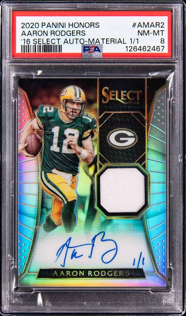 2020 Panini Aaron Rodgers Honors '16 Select Auto Material #AM-AR2 card image