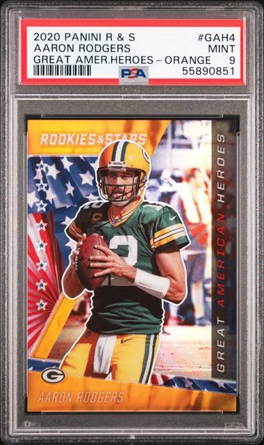 2020 Panini Aaron Rodgers Rookies & Stars Great American Heroes Orange #Gah4 card image