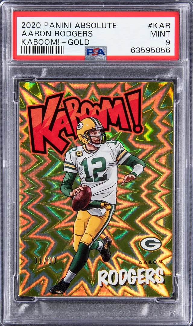 2020 Panini Absolute Aaron Rodgers KABOOM! Gold #KAR card image