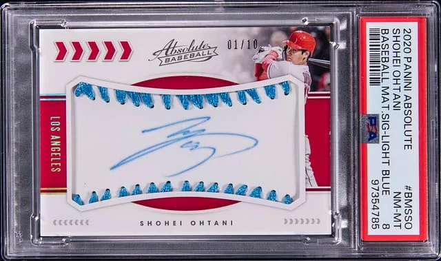 2020 Panini Absolute Baseball Shohei Ohtani Materials Signature Light Blue #BMS-SO card image