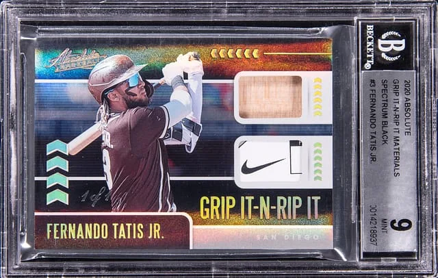2020 Panini Absolute Fernando Tatis Jr. Grip It-N-Rip It Materials Spectrum Black #GNR-FT card image