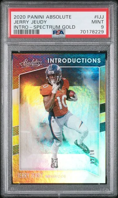 2020 Panini Absolute Jerry Jeudy Introductions Spectrum Gold #I-JJ card image