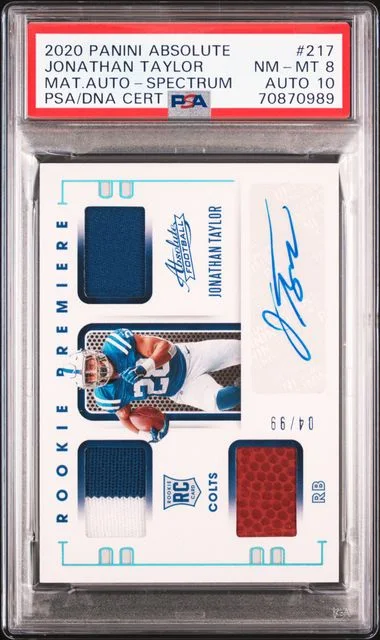 2020 Panini Absolute Jonathan Taylor Materials Autograph-Spectrum #217 card image