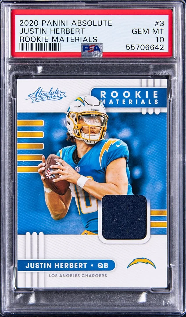 2020 Panini Absolute Justin Herbert Materials #3 card image