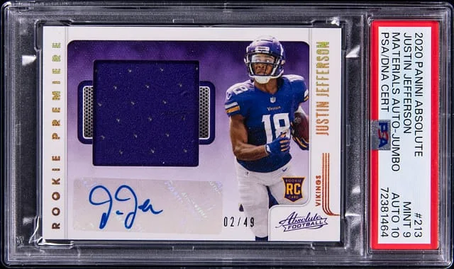 2020 Panini Absolute Justin Jefferson Materials Autograph-Jumbo #213 card image