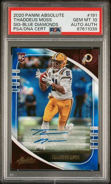 2020 Panini Absolute Thaddeus Moss Signature-Blue Diamonds #191 card image
