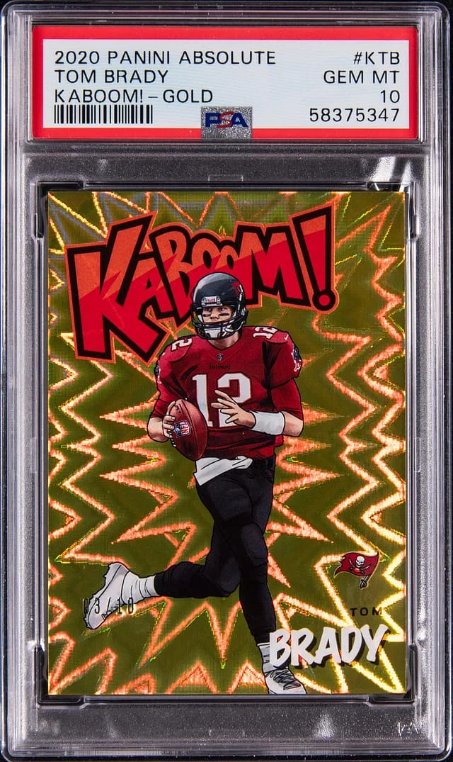 2020 Panini Absolute Tom Brady Kaboom! Gold #KT-B card image