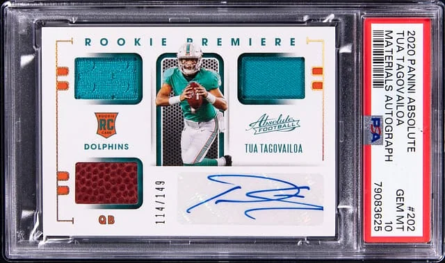 2020 Panini Absolute Tua Tagovailoa Materials Autograph #202 card image