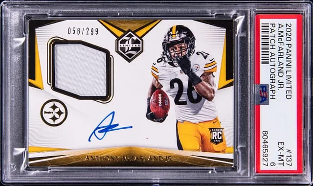 2020 Panini Anthony McFarland Jr. Limited Patch Autograph #137 card image