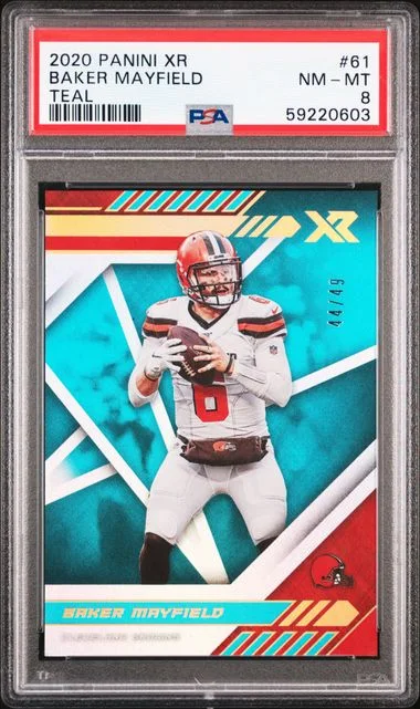 2020 Panini Baker Mayfield Xr Teal #61 card image