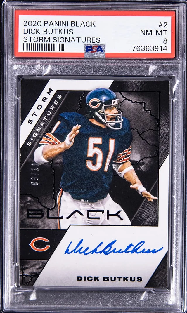 2020 Panini Black Dick Butkus Storm Signature #2 card image