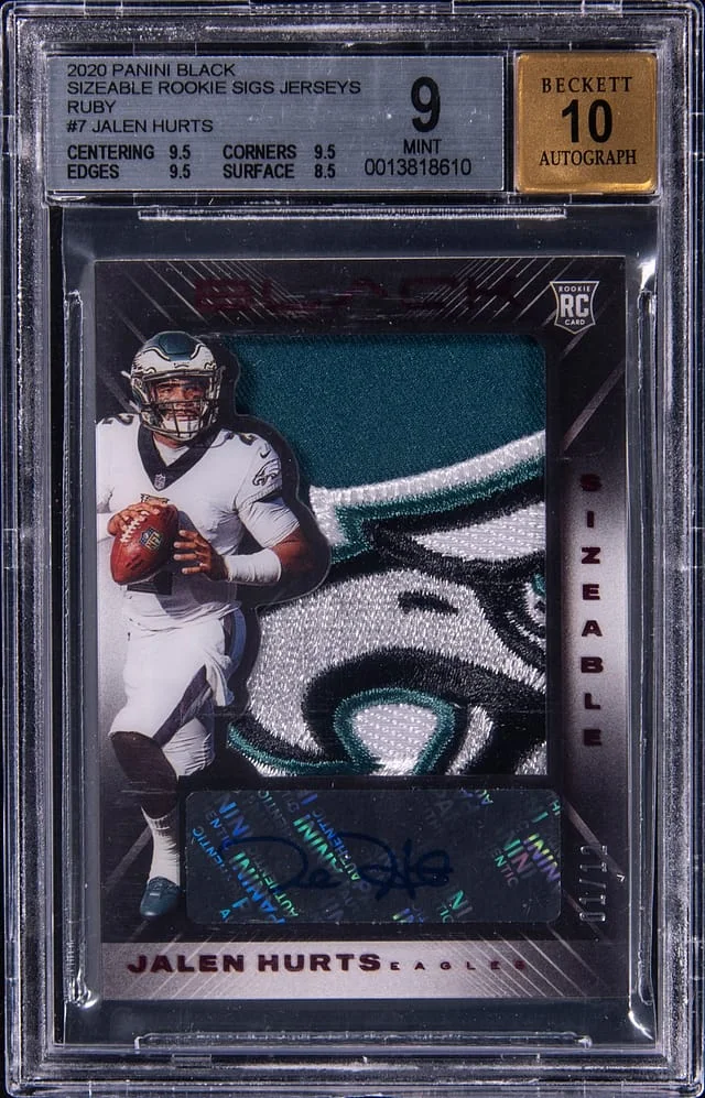 2020 Panini Black Jalen Hurts Sizeable Signature Jersey #SS-JHU card image