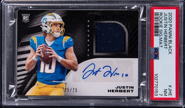 2020 Panini Black Justin Herbert Signature Material #RSM-JHE card image
