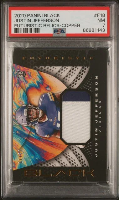 2020 Panini Black Justin Jefferson Futuristic Relics Copper #F18 card image
