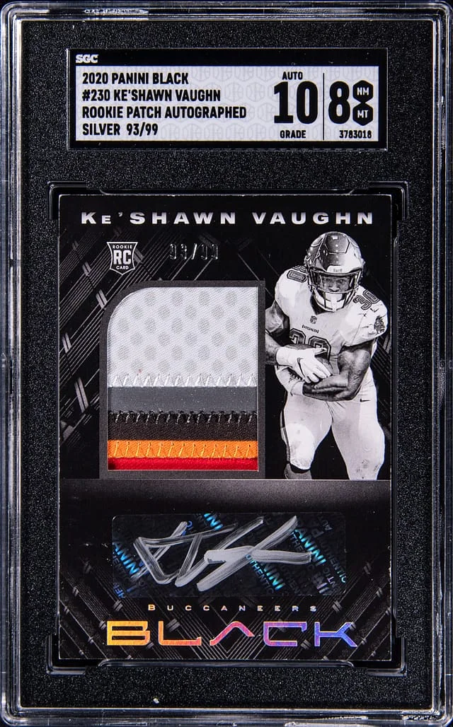 2020 Panini Black Ke'Shawn Vaughn Patch Autographed Silver #230 card image