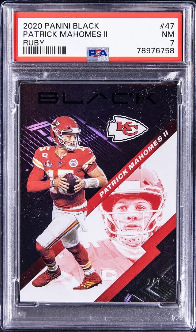2020 Panini Black Patrick Mahomes II Ruby #47 card image