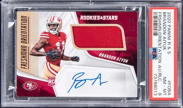 2020 Panini Brandon Aiyuk Rookies & Stars Freshman Orientation Autograph Relic #FOBA card image