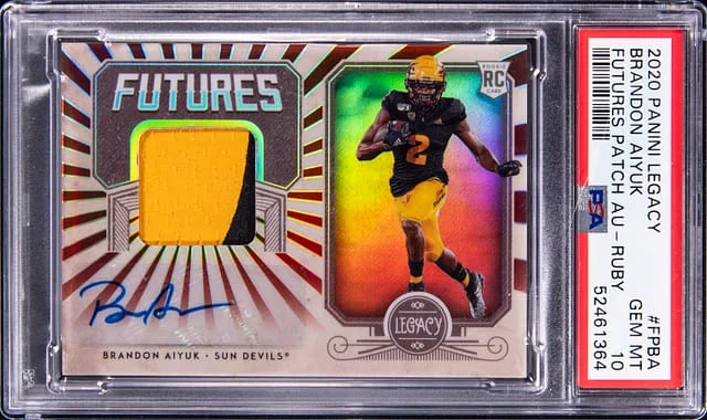 2020 Panini Brandon Aiyuk Singed Legacy Futures Patch Autograph Ruby #FPBA card image