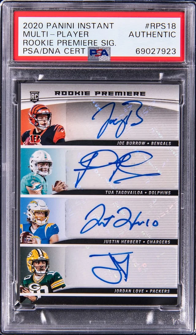 2020 Panini Burrow/Tagovailoa/Herbert/Love/Hurts/Eason/Fromm/Morgan Instant Premiere Signatures #RPS18 card image