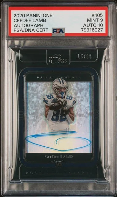 2020 Panini Ceedee Lamb Limited Patch Autograph-Ruby Spotlight #105 card image