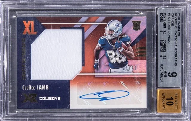 2020 Panini CeeDee Lamb XR XL Swatch Autographs Orange #RXL-CL card image