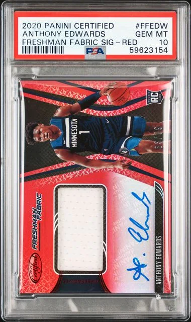 2020 Panini Certified Anthony Edwards Freshman Fabric Signatures #FFEDW card image