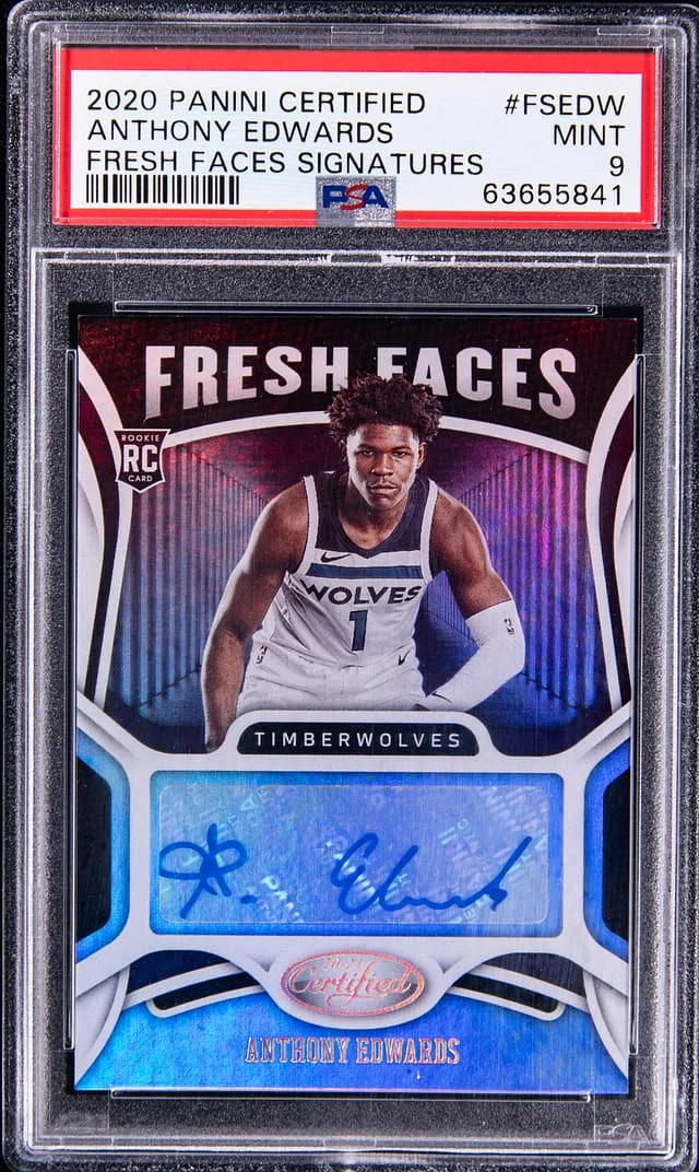 2020 Panini Certified Anthony Edwards Fresh Faces Signatures #FSEDW card image