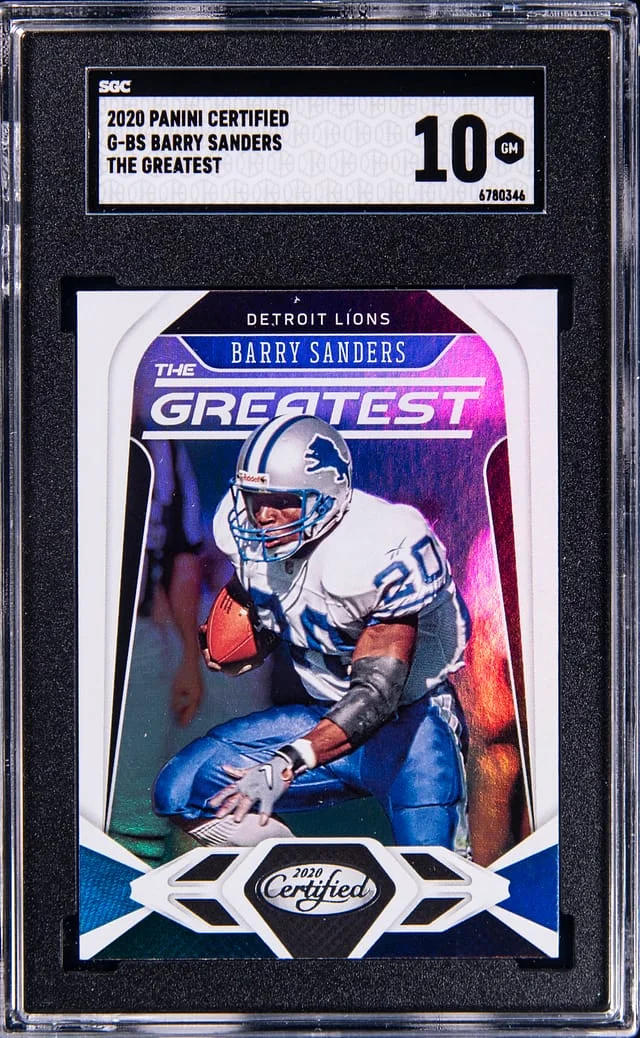2020 Panini Certified Barry Sanders The Greatest #G-BS card image