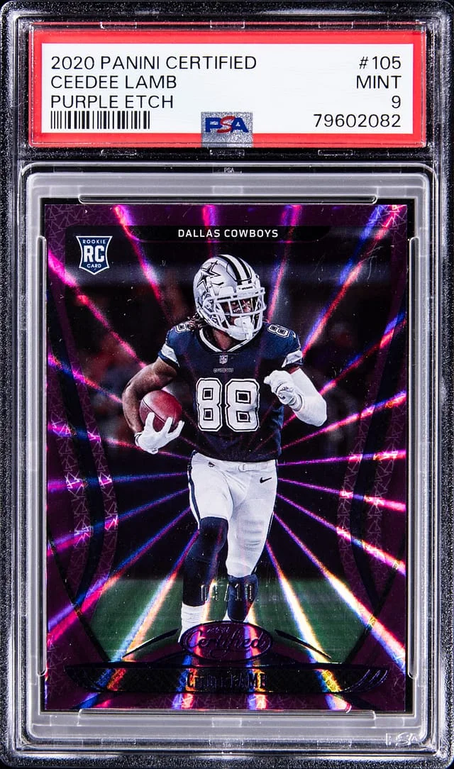 2020 Panini Certified CeeDee Lamb Purple Etch #105 card image