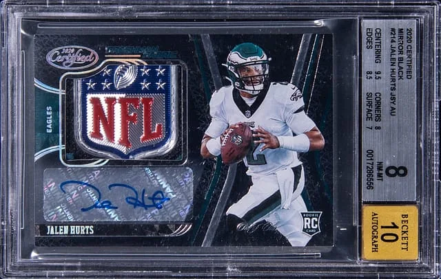 2020 Panini Certified Jalen Hurts Mirror Black #214 card image
