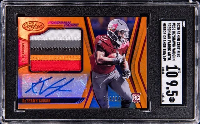 2020 Panini Certified Ke'Shawn Vaughn Freshman Fabric Autograph Mirror Orange #236 card image