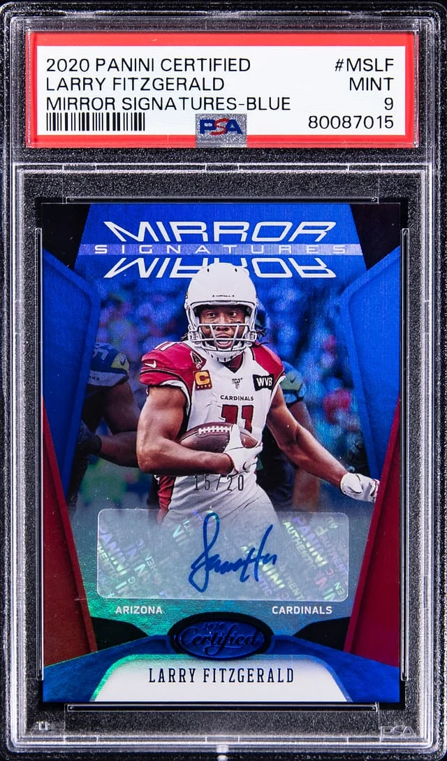 2020 Panini Certified Larry Fitzgerald Mirror Signatures Blue #MS-LF card image