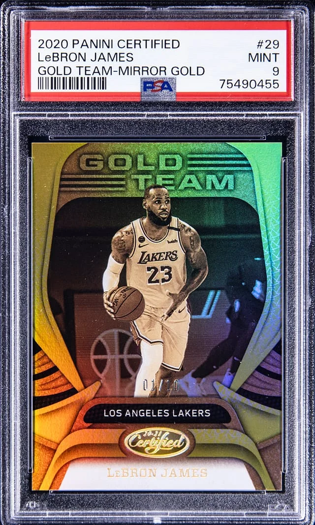 2020 Panini Certified LeBron James Gold Team Mirror Gold #29 card image