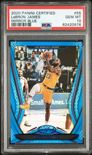 2020 Panini Certified LeBron James Mirror Blue #55 card image