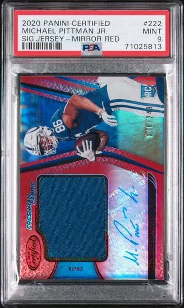 2020 Panini Certified Michael Pittman Jr. Signature Jersey #222 card image