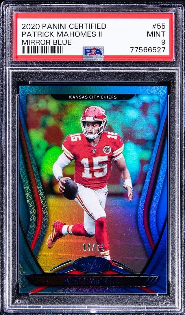 2020 Panini Certified Patrick Mahomes II Mirror Blue #55 card image