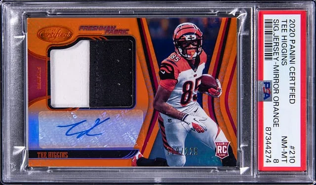 2020 Panini Certified Tee Higgins Signature Jersey Mirror Orange #210 card image