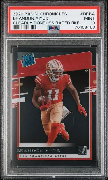 2020 Panini Chronicles Brandon Aiyuk Clearly Donruss Rated Rookies #RR-BA card image