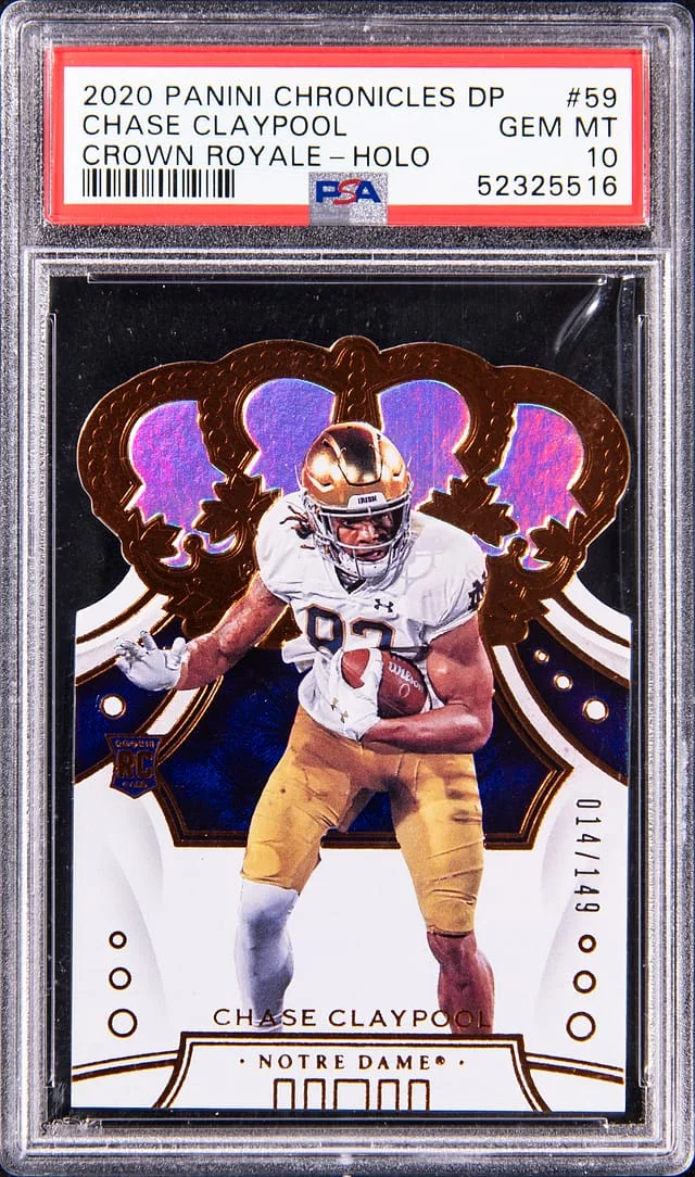 2020 Panini Chronicles Chase Claypool DP Crown Royale Hologram #59 card image