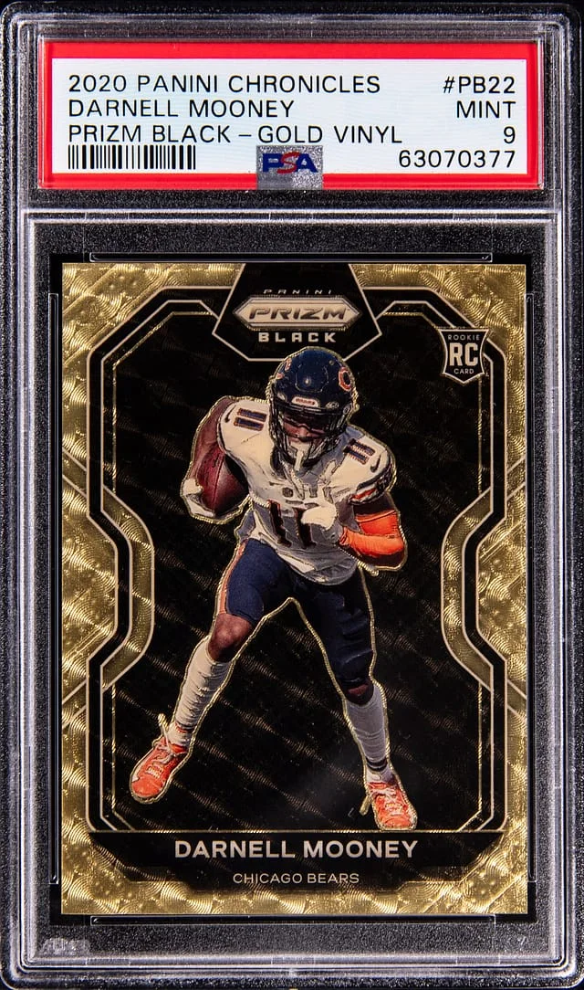 2020 Panini Chronicles Darnell Mooney Prizm Black Gold Vinyl #PB-22 card image