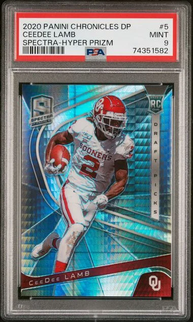 2020 Panini Chronicles Draft Picks Ceedee Lamb Spectra Hyper Prizm #5 card image