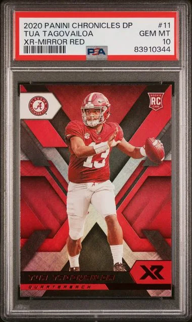 2020 Panini Chronicles Draft Picks Tua Tagovailoa Xr Rookies Mirror Red #11 card image
