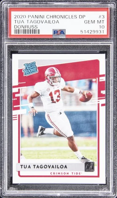 2020 Panini Chronicles Draft Picks Tua Tagovailoa Donruss Optic Rated Rookies #3 card image