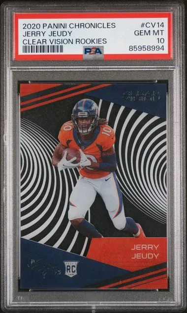 2020 Panini Chronicles Jerry Jeudy Clear Vision Rookies #CV14 card image