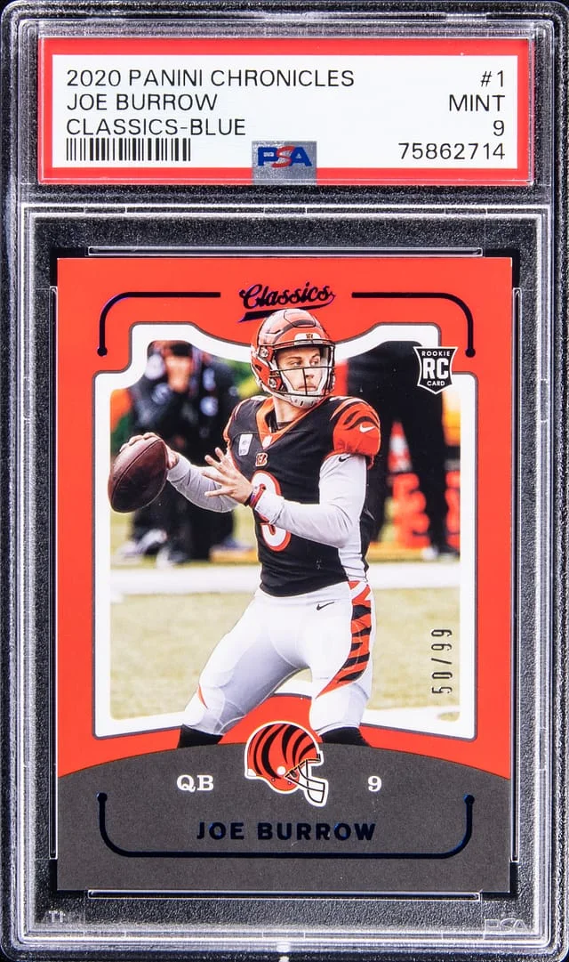 2020 Panini Chronicles Joe Burrow Classics Blue #CL-1 card image