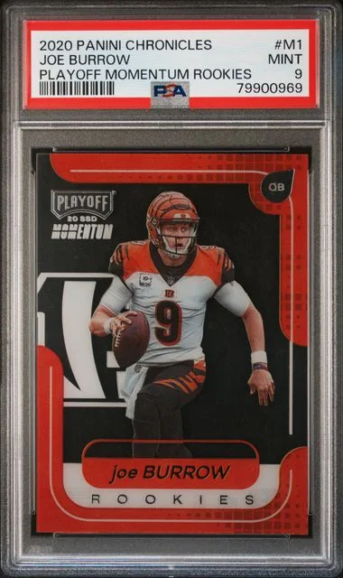 2020 Panini Chronicles Joe Burrow Playoff Momentum Rookies #M1 card image