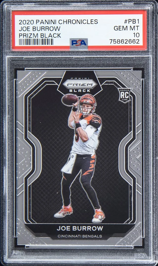2020 Panini Chronicles Joe Burrow Prizm Black #PB-1 card image